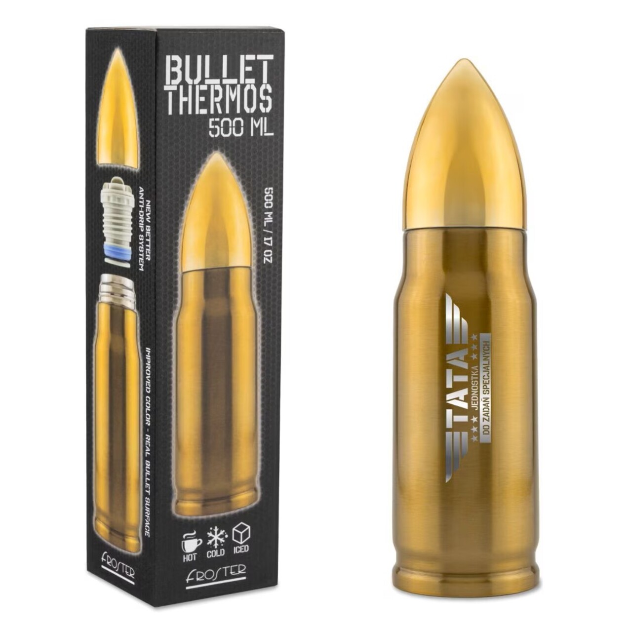 Termos Bullet, Homla, 500 ml, plastic/inox, auriu - imagine 5